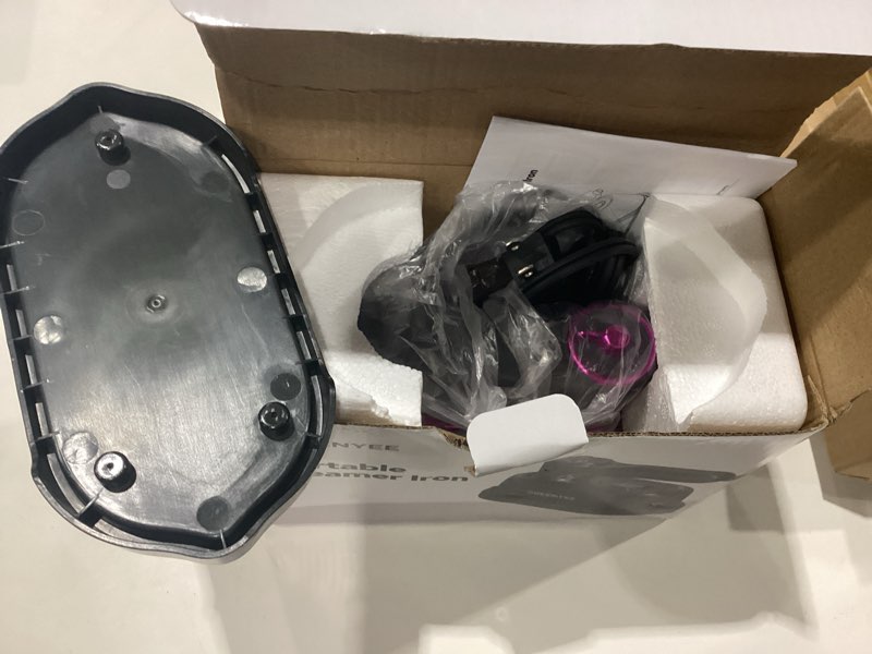 Condition photo showing New/Like New for Travel Steamer Iron for Clothes, 2-in-1 Portable Handheld Steamer Iron, Quick Heat-Up & Wrinkle Removal, Continuous Powerful Steam, 180° Rotating Handle, Mini Steamer for Travel, Home & Dorm gray