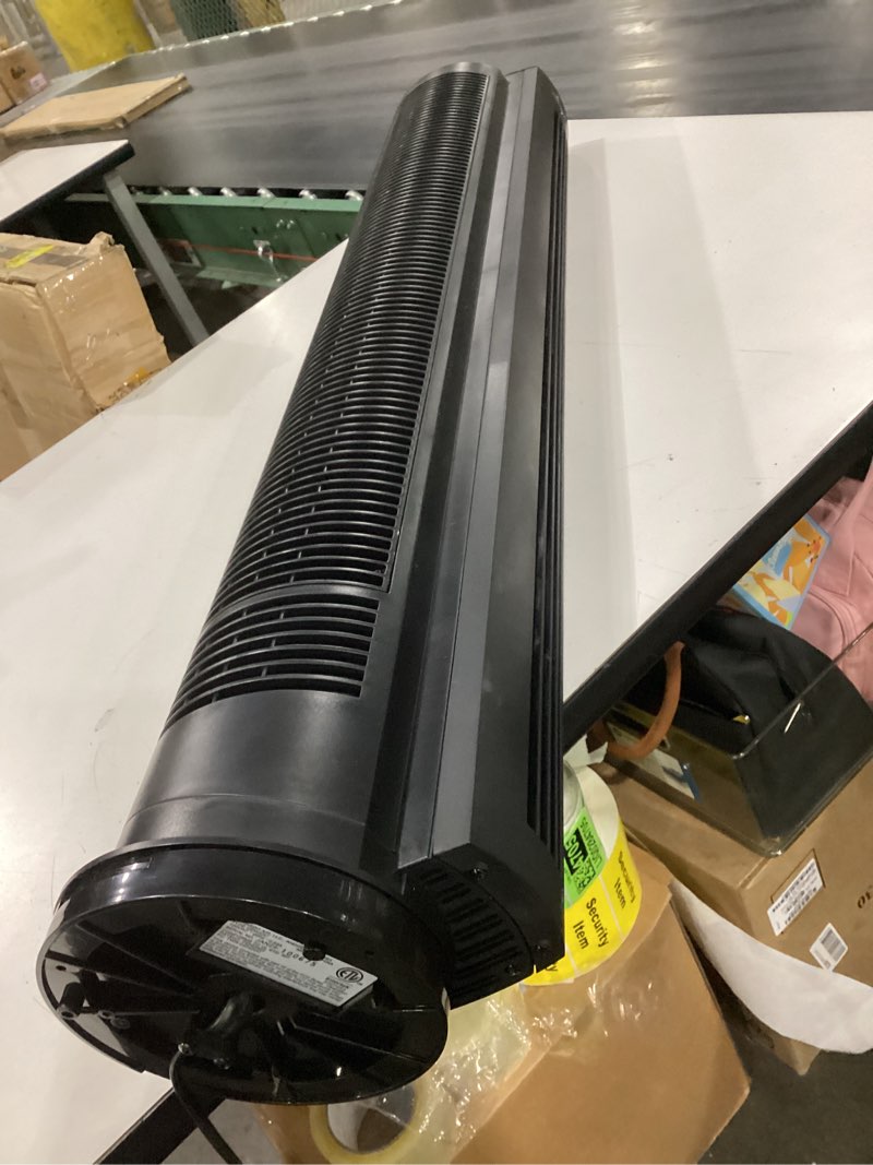 Condition photo showing As Is for missing stand used not tested vornado ozi42dc tower fan with remote and timer, oscillating standing fan for bedroom, variable speed for precise control, energy saving design for whole room cooling, indoor floor fan, black ozi42dc (energy smart)