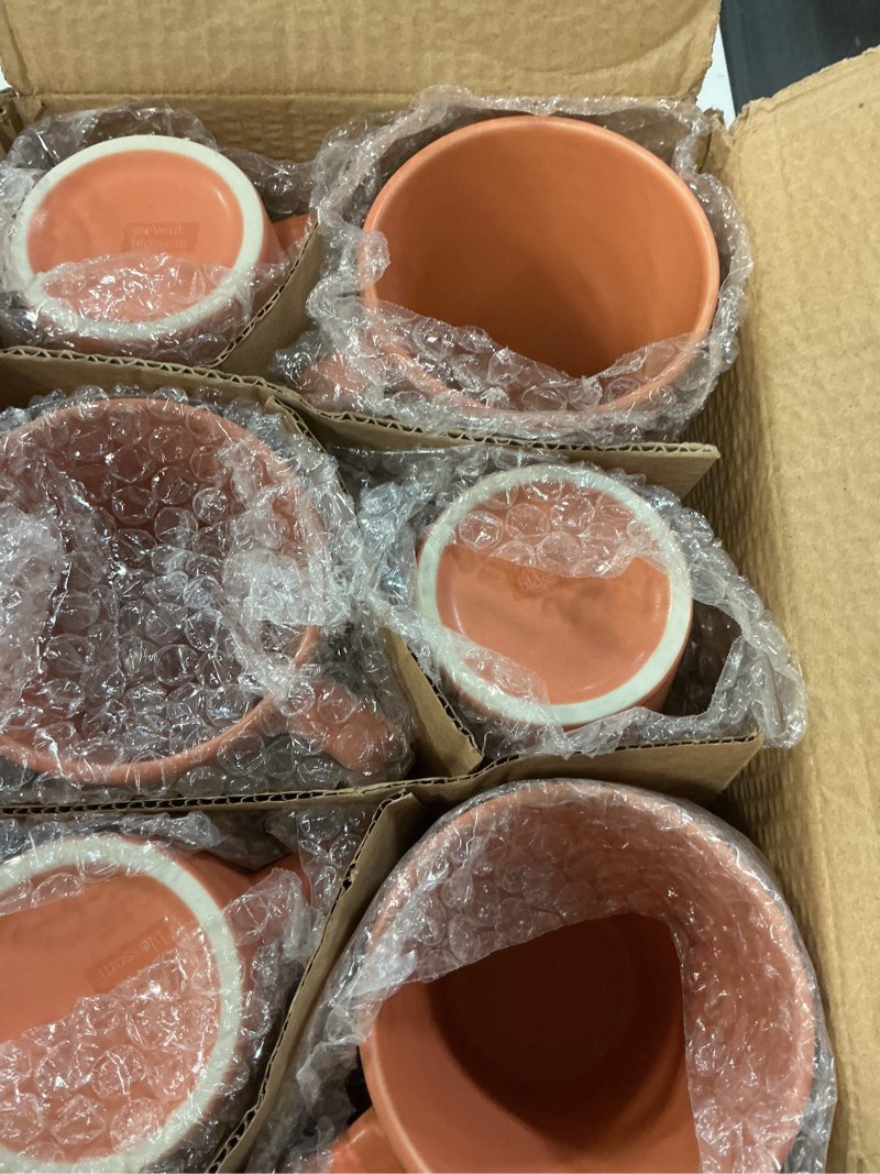 Condition photo showing New/Like New for terracotta planter mug set of 6 – 14oz ceramic coffee cups for diy crafting, personalized gifts, gar