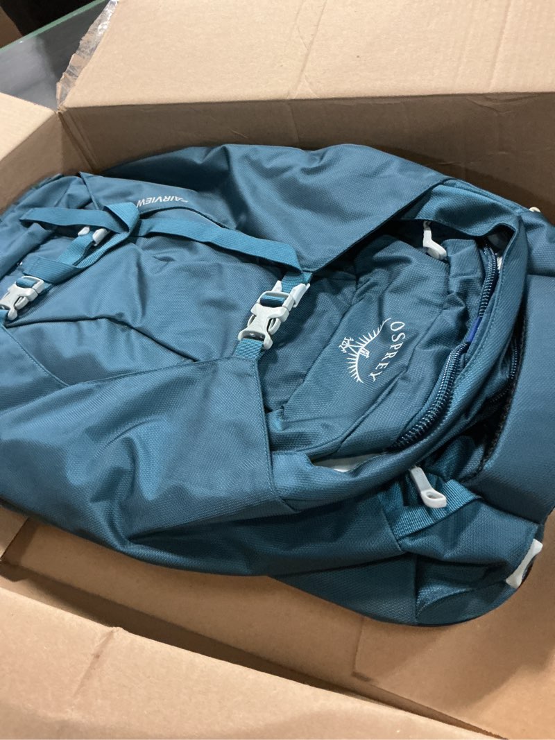 Condition photo showing Good Condition for osprey women's fairview 40 travel backpack, night jungle blue, o/s