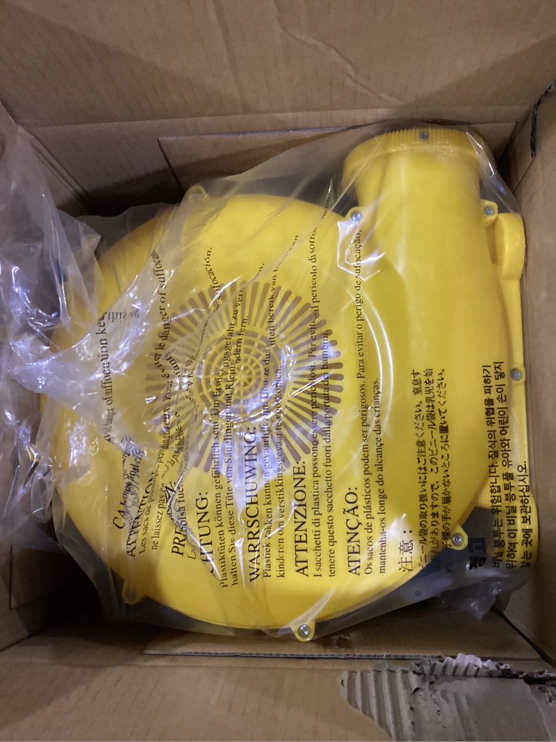 Condition photo showing Good Condition for wellfuntime inflatable 2-in-1 water slide bouncy castle with blower, jumping house with double slide & basketball ring for kids, jumping area for 3 kids