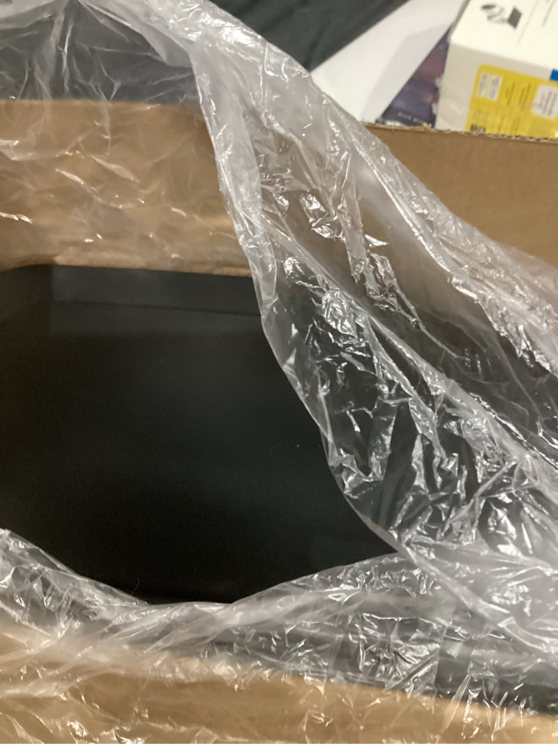 Condition photo showing As Is for TIPGO Automatic Motion Sensor Bathroom Trash Can with Lid, 2.6 Gallon Touchless Trash Bin, Smart Garbage Can Plastic Slim Wastebasket for Bedroom, Office, Dorm (Black)