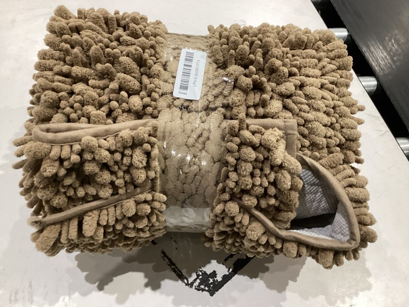 Condition photo showing Good Condition for smiry bathroom rugs mat 48x32, extra soft absorbent chenille bath rugs, non slip rubber backing machine washable quick dry bath mats for bathroom floor, tub, shower, home decor accessories, camel camel rectangular 48'' x 32''