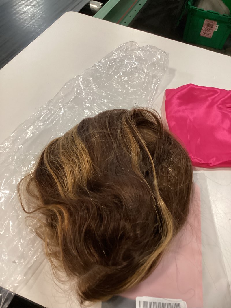 Condition photo showing As Is for 28 inch ombre lace front wig human hair 7x5 straight highlight wig human hair 200% density blonde highlight glueless wigs human hair pre plucked pre cut with baby hair for women 28 inch highlight