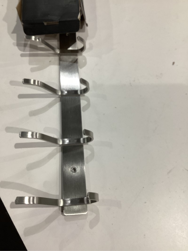 Condition photo showing Good Condition for Wall Hooks Heavy Duty, 23 Inch Coat Rack Wall Mount with 8 Hooks, Silver Wall Hooks for Hanging Backpack, Bag, Purse, Clothes, Hat, Coat, Towel | Entryway & Bathroom Storage Organization Hanger Silver 8 Hooks