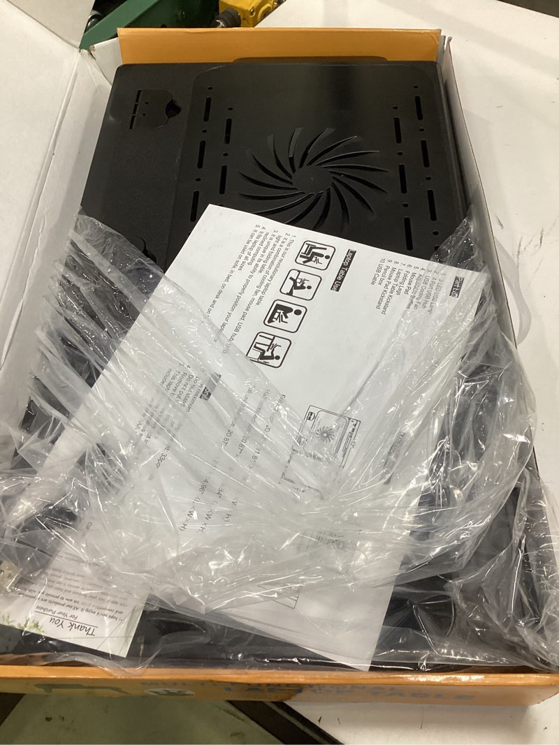 Condition photo showing Good Condition for moclever laptop bed stand – adjustable laptop table with cooling fan, foldable laptop desk with usb hub, led light & storage – multi-functional computer tray for bed, sofa, home, and office