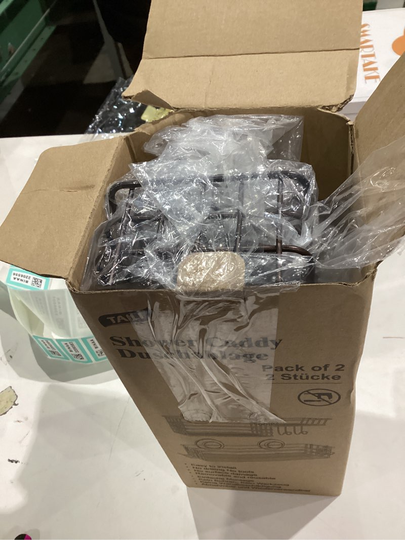 Condition photo showing Good Condition for TAILI Shower Caddy Suction Cup 2 Pack with Hooks & Soap Holder, No Drilling Bathroom Organizer with Large Capacity, Heavy Duty Shower Organizer for Bathroom,Metal Storage Basket-Brown 2 × Brown