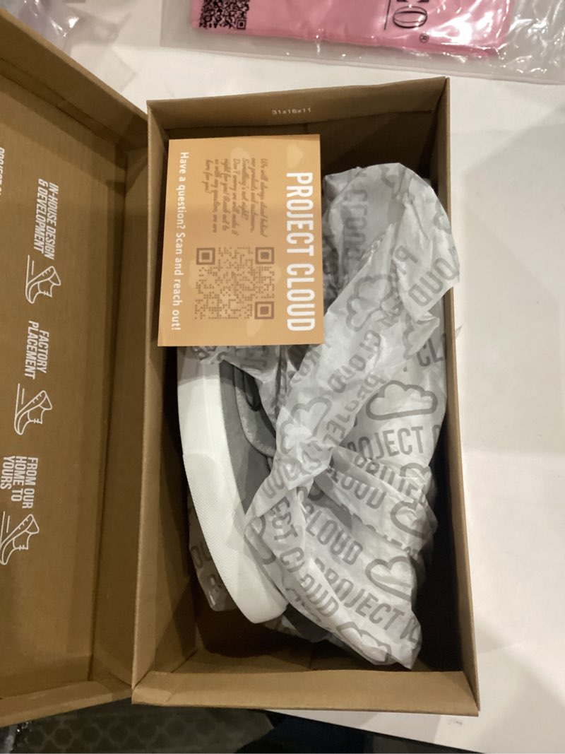 Condition photo showing New/Like New for Project Cloud Sneakers for Women - Memory Foam Spring Shoes for Women Footwear - Slip-On Boat Shoes - Non Slip Fashion Sneakers - Lightweight Loafers (Seasalt, Gray, 8.5)