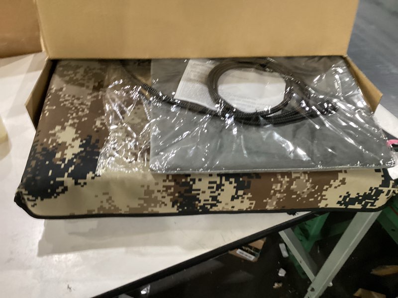 Condition photo showing New/Like New for indestructible heated cat house for outside cats winter, 100% weatherproof, safe escape door, insulated outdoor cat shelter with heater for feral barn cat kitty (desert camouflage, 26"x17"x14") desert camouflage 26"x17"x14"