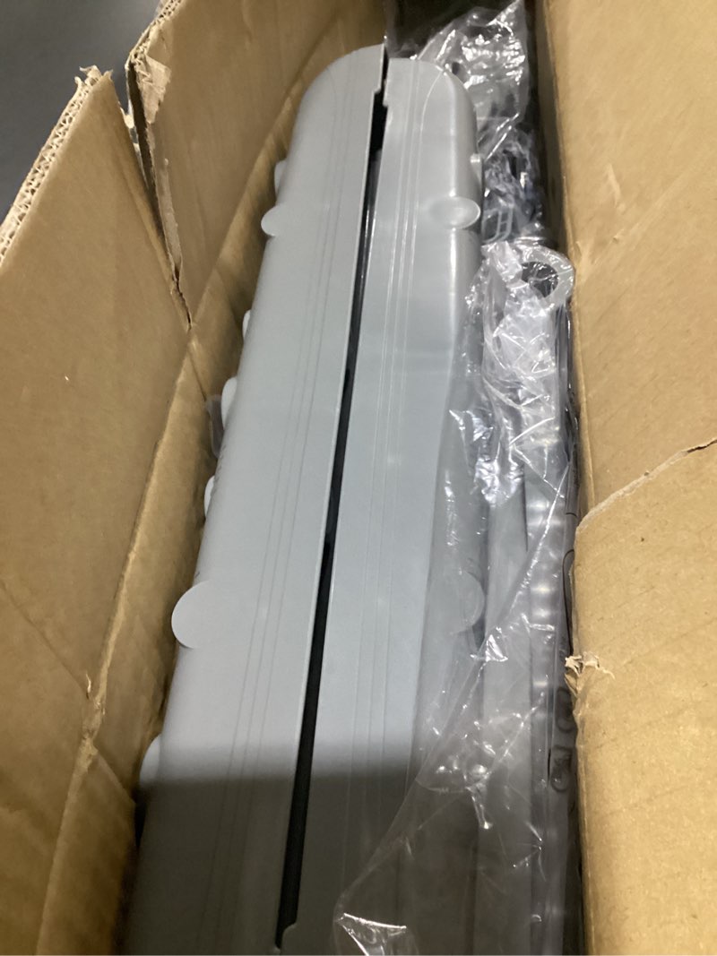 Condition photo showing As Is for SONGMICS Clothes Drying Rack Stand 4-Tier, Foldable Laundry Drying Rack 68.1-Inch Tall, Steel, Rolling Clothes Horses Dryer Rack, Easy to Assemble, Indoor Outdoor Use, White ULLR701W01 4-Tier White + Gray