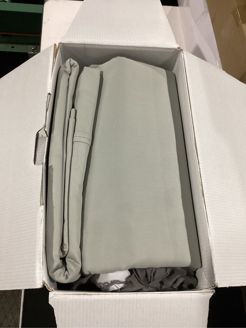 Condition photo showing As Is for thread spread 100% organic cotton sheets california king size - 4 pc cal king size percale weave sheet set, soft, cooling, crisp & breathable, 16" deep pocket hotel quality bedding set - light grey california king light grey