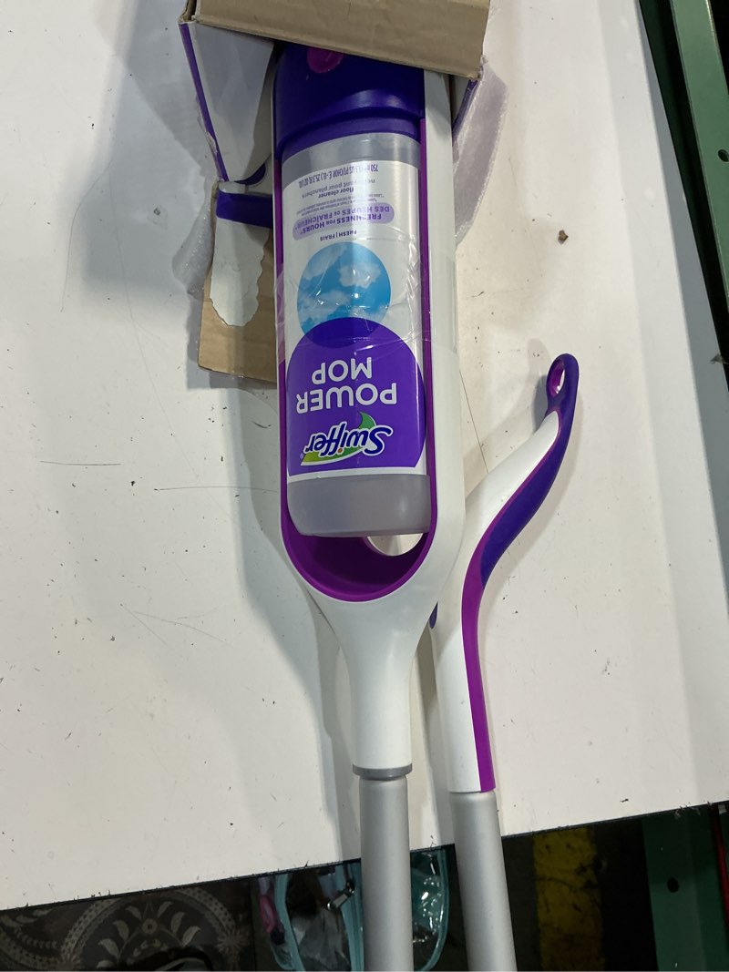 Condition photo showing As Is for swiffer power mop multi-surface kit for floor cleaning  fresh scent