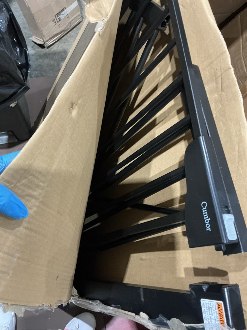 Condition photo showing Good Condition for cumbor 36" extra tall baby gate for stairs, 29.7-54.2" extra wide dog gate for doorways hallways, pressure mounted child gate for wide opening, auto close personal safety for babies and pets, black black 29.7-54.2"w x 36"h