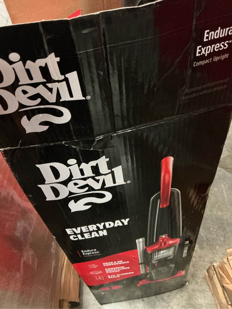Condition photo showing As Is for dirt devil upright vacuum cleaners - hepa filtration