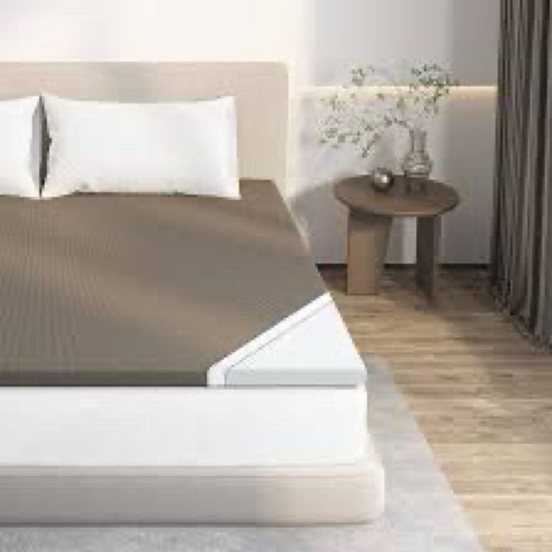 Gel Memory Foam Mattress Topper brown 