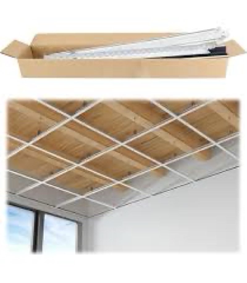 EZ-On T-bar Ceiling Grid Cover Kit - Snap On - White - 58 Piece (96 sq ft)