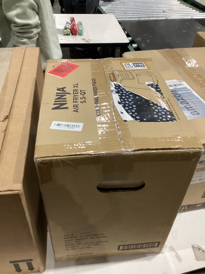 Condition photo showing New/Like New for Ninja | XL Single Basket Air Fryer | 5.5 QT Capacity fits 3lbs of Wings | 5-in-1Air Fry, Roast, Bake,Reheat & Dehydrate |Dishwasher Safe Parts & Recipe Guide | Grey |AF150AMZ 5.5 QT XL
