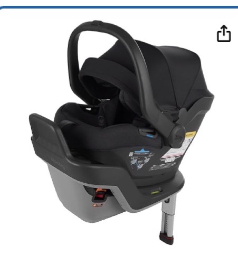 UPPAbaby Mesa Max Infant Car Seat/Base with Load Leg and Robust Infant Insert Included/Innovative Safety Features + Simple Installation/Direct Stroller Attachment/Jake (Charcoal)