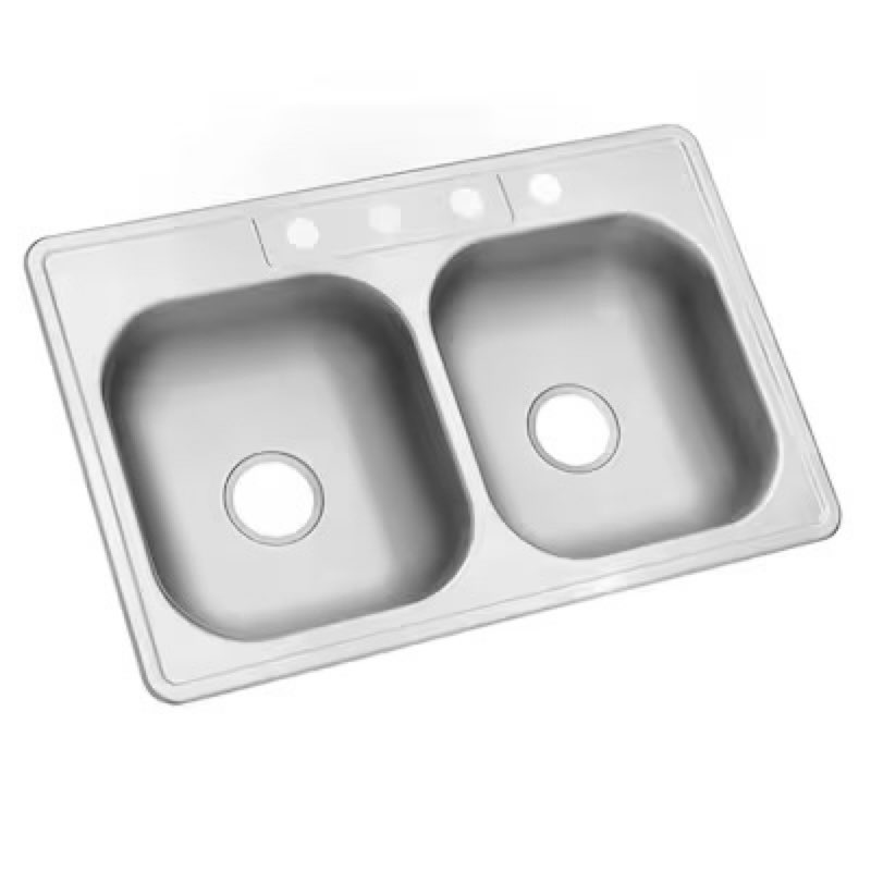 elkay drop-in 33-in x 22-in stainless steel double equal bowl 22 -gauge kitchen sink