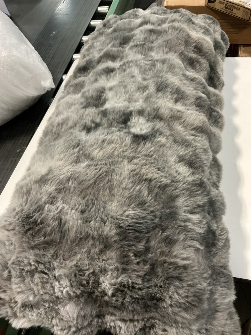 Condition photo showing As Is for ZonLi Fluffy Body Pillow for Adults, Fuzzy Faux Fur Body Pillow with Shredded Memory Foam, Adjustable Support for Side Sleepers, Pregnancy & Bedding Decor, Valentines Day Gifts, 20 x 54 Inch, Grey
