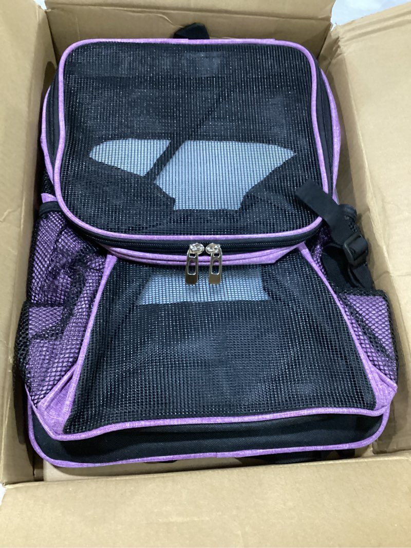 Condition photo showing Good Condition for airline pet carrier with wheels, 18x11x11 for cats & toy dogs | soft-sided nylon under-seat bag, removable wheels, expandable mesh, cats & toy-breed dogs, measure pet before buying blue