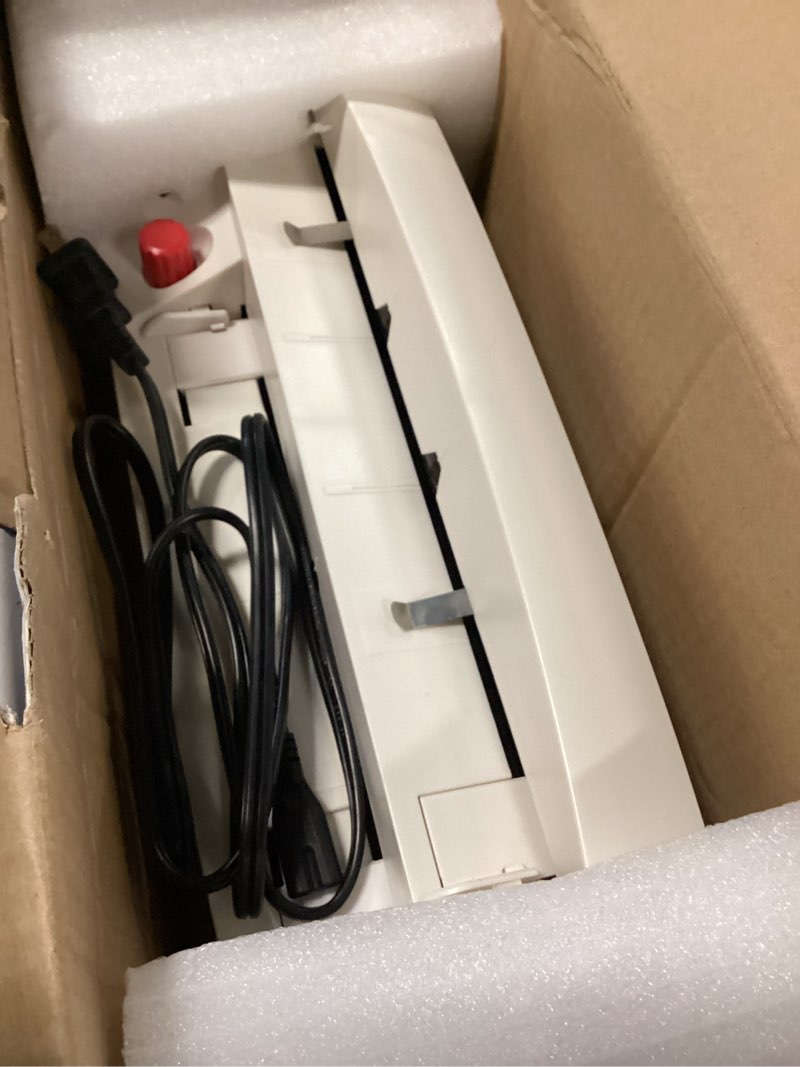 Condition photo showing Good Condition for electric business card cutter, 110v automatic cardboard cutting machine for 3.5"x2.1" cards, card slitter, suitable for office & print shop use
