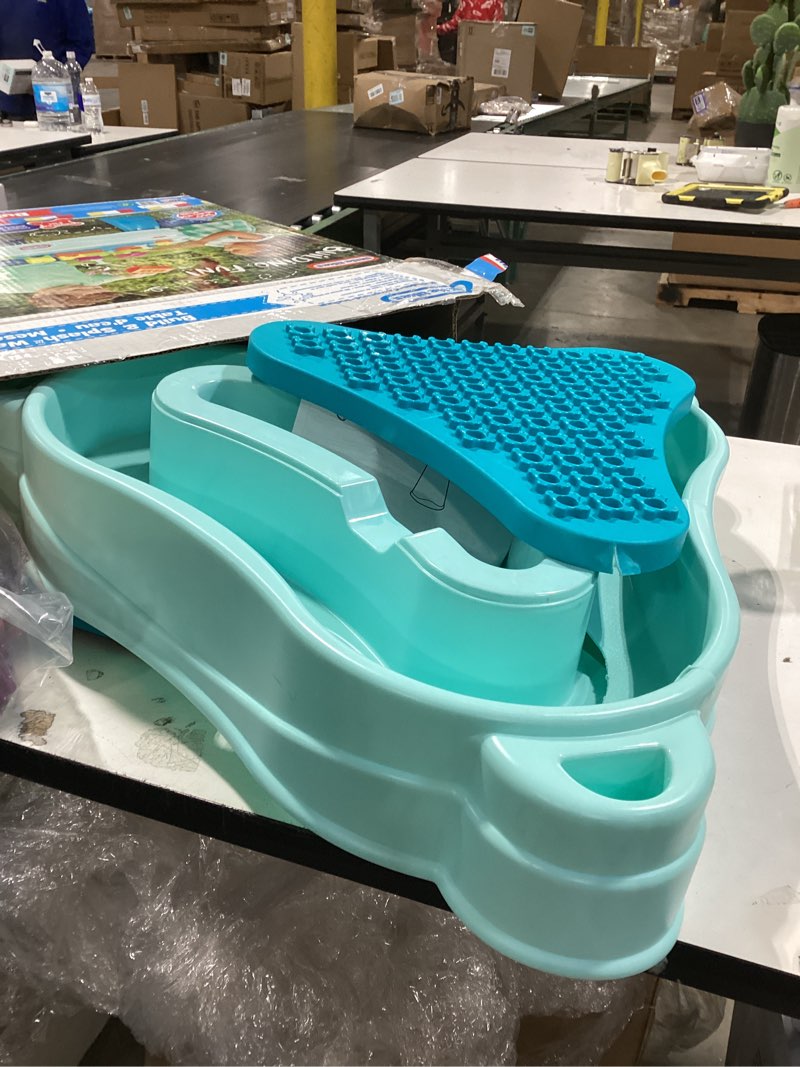 Condition photo showing As Is for Little Tikes Build & Splash Water Table with 25 Piece Accessories - Wet/Dry Play, Indoor/Outdoor with Removeable Grow-with-Me Legs