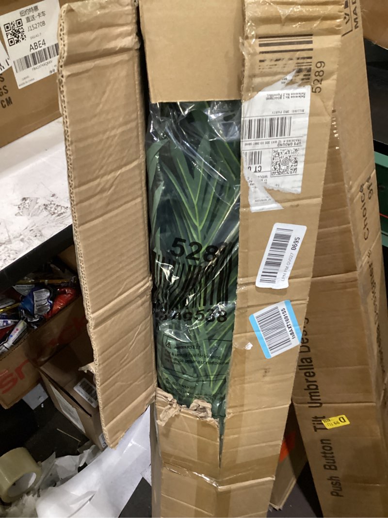 Condition photo showing New/Like New for nearly natural 6.5ft artificial golden cane palm tree, lifelike silk indoor palm with three textured trunks flexible fronds nursery planter, low maintenance triple stalk 6ft 6in 1
