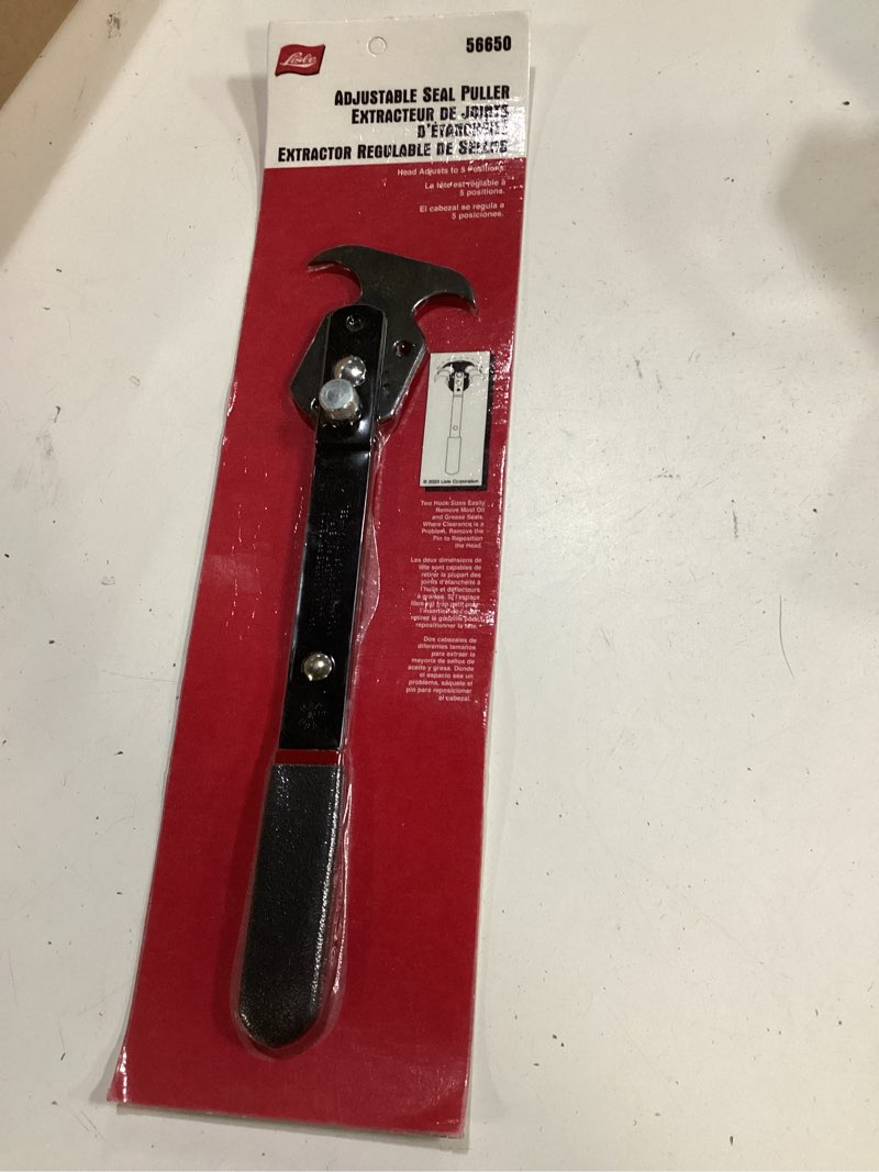 Condition photo showing New/Like New for lisle 56650 adjustable seal puller one size dual hook adjustable seal puller