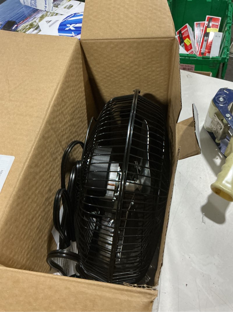 Condition photo showing As Is for mainstays 9 in high velocity floor fan wall mount black