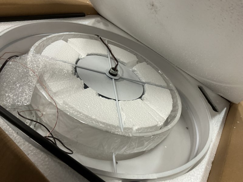 Condition photo showing Good Condition for Livex Lighting Fabric Shade 50875-07 Meridian 5 Light Bronze Pendant