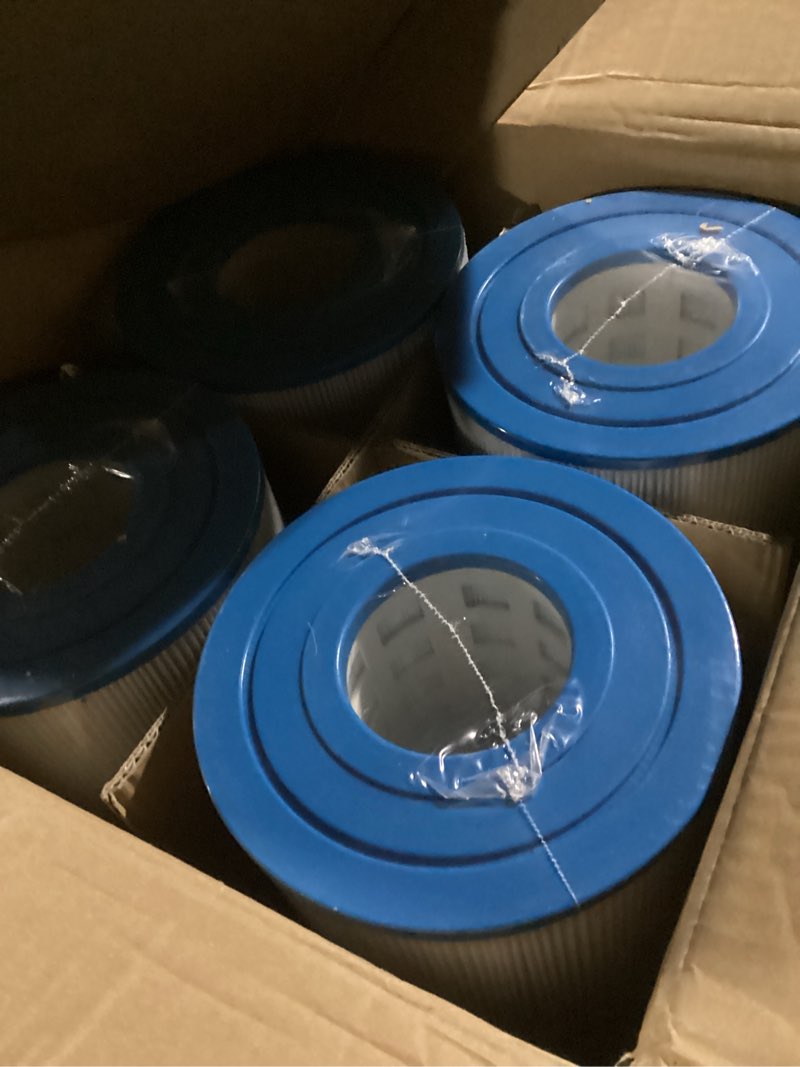 Condition photo showing New/Like New for c-7470 pool filter cartridge replaces pentair ccp320,pleatco pcc80-pak4 pcc80,clean and clear plus 320,filbur fc-1976,r173573,178580, l:20" xod:7", 4x80 sq.ft. 4 pack