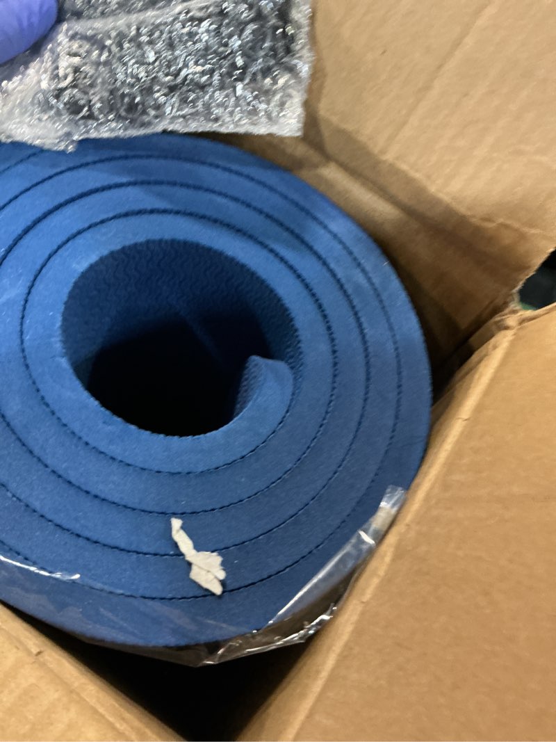 Condition photo showing Good Condition for Hatha Yoga Extra Long TPE Yoga Mat 79" x 40” x 1/2" Thick Non-slip Exercise Mat for Home Gym Use, Yoga, Pilates, Fitness & Workouts Blue