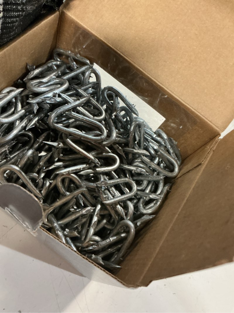 Condition photo showing Good Condition for 1-1/4 inch fence staples for wire fencing, 90pcs u-shaped nails, hot dipped galvanized,double pointed (diameter 0.138 inch) 1-1/4“ 90