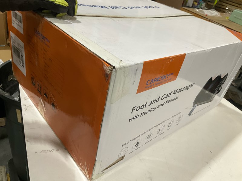 Condition photo showing Good Condition for caresky shiatsu foot massager with heat, deep kneading foot massager for plantar fasciitis, neuropathy, circulation and pain relief, foot and calf massage at home/office white