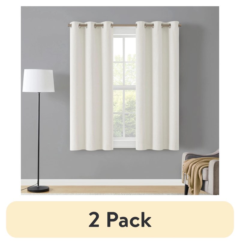 2 grommet panels 37 in. w x 63 in. l (94 cm x 160 cm) each bryant - white blackout