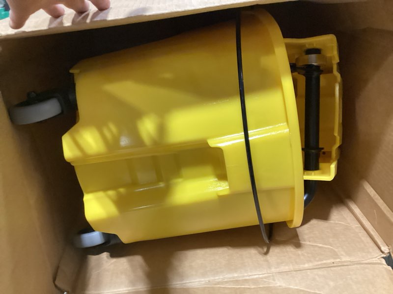 Condition photo showing Good Condition for rubbermaid commercial products wavebrake 35 qt. side-press mop bucket and wringer combo on wheels yellow for professional/industrial/business heavy-duty floor cleaning/mopping