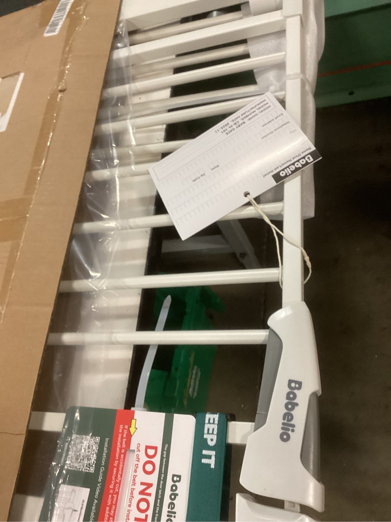 Condition photo showing Good Condition for babelio baby gate with adjustable cat door,29-43" auto close durable pet door for stairs,doorways and house,pressure mounted,easy install,effortless walk thru,white white 29-43" wide, 30" tall
