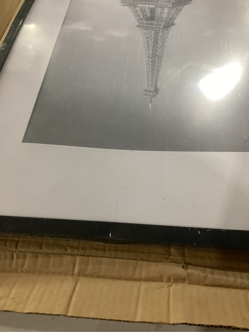 Condition photo showing As Is for upsimples a2 frame, display pictures 11.7x16.5 with mat or 16.5 x 23.4 without, wall hanging photo frames, black, 1 pack black 16.5x23.4