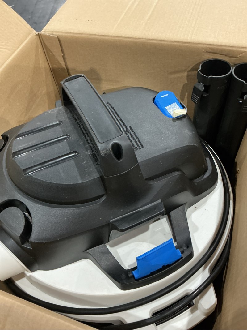 Condition photo showing As Is for (used)hart voc1012pf 3703 10 gallon 6 peak hp poly wet/dry vacuum with locking accessories