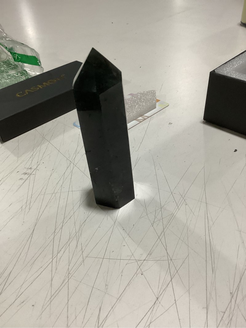 Condition photo showing Good Condition for casmon large healing crystal wands 3.9"-4.3"(10-11cm), natural labradorite obelisk crystal tower stone, 6 faceted single healing crystal point for reiki chakra meditation therapy (1pc) labradorite 10-11cm