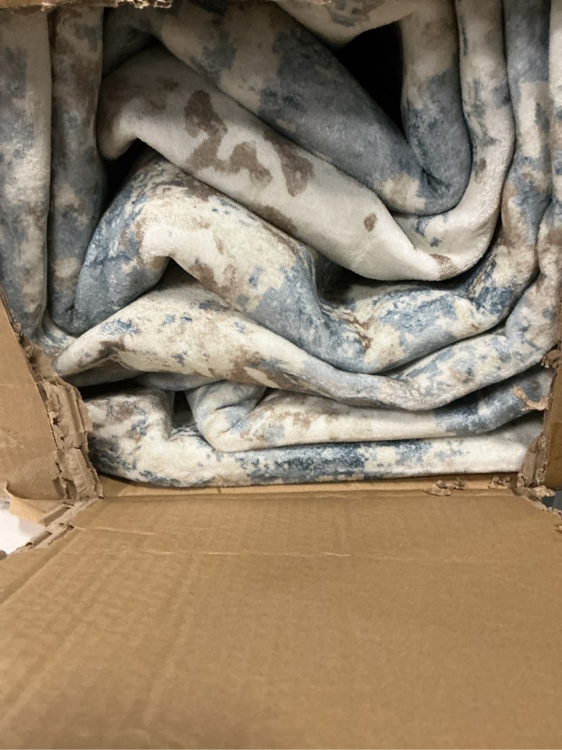 Condition photo showing Good Condition for 10x14 area rugs for living room, washable modern abstract large area rug neutral soft non slip kids rug stain resistant indoor carpet for bedroom dining room playroom home office(blue, 10'x14') blue 10' x 14' (rectangular)