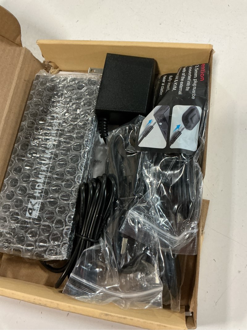 Condition photo showing Good Condition for 2 port hdmi kvm switch, usb 3.0 4k60hz kvm switch 1 monitor 2 computers for 2 pcs share 1 monitor and 1 set of keyboard mouse, 4 usb 3.0 ports for peripheral 4k hdmi 1 monitor 2 pcs