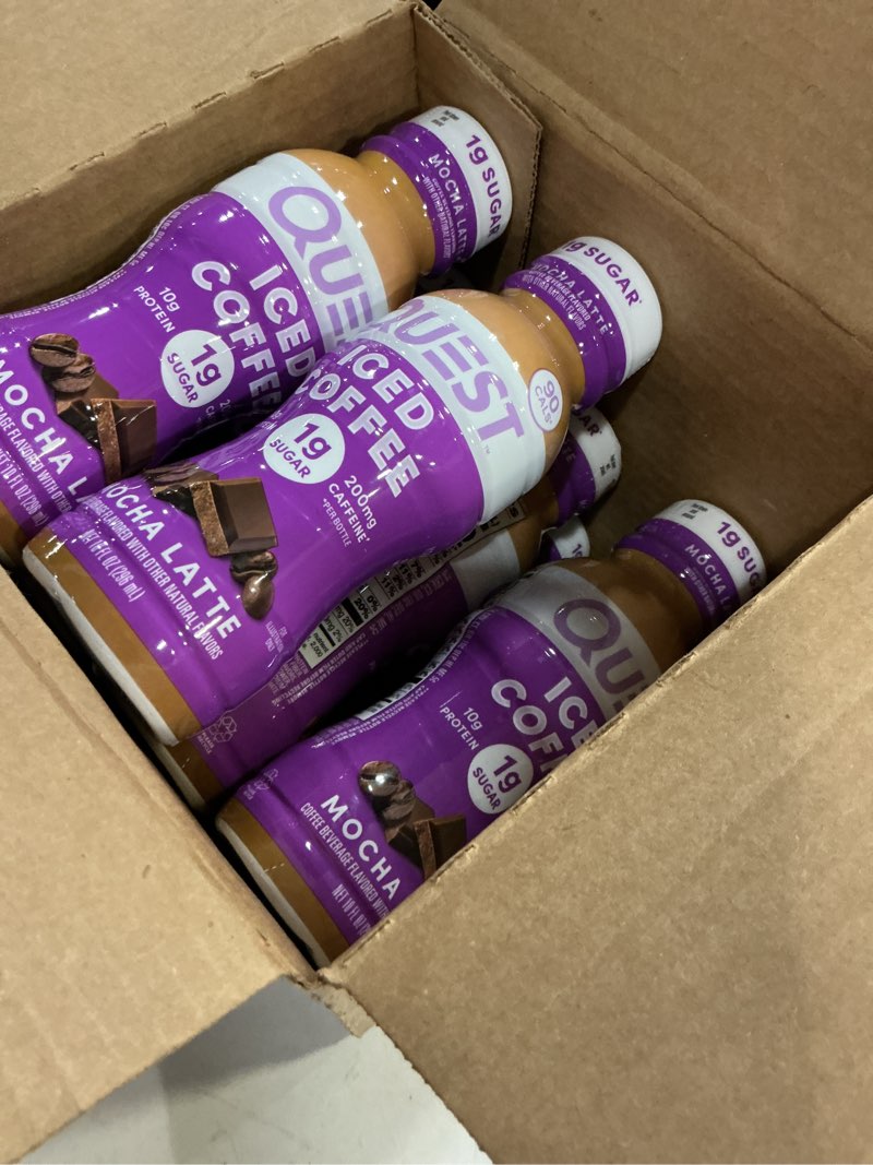 Condition photo showing As Is for (best by:01/23/27)(only 11 pack)quest nutrition protein iced coffee mocha latte beverage with other natural flavors 296ml, pack of 12