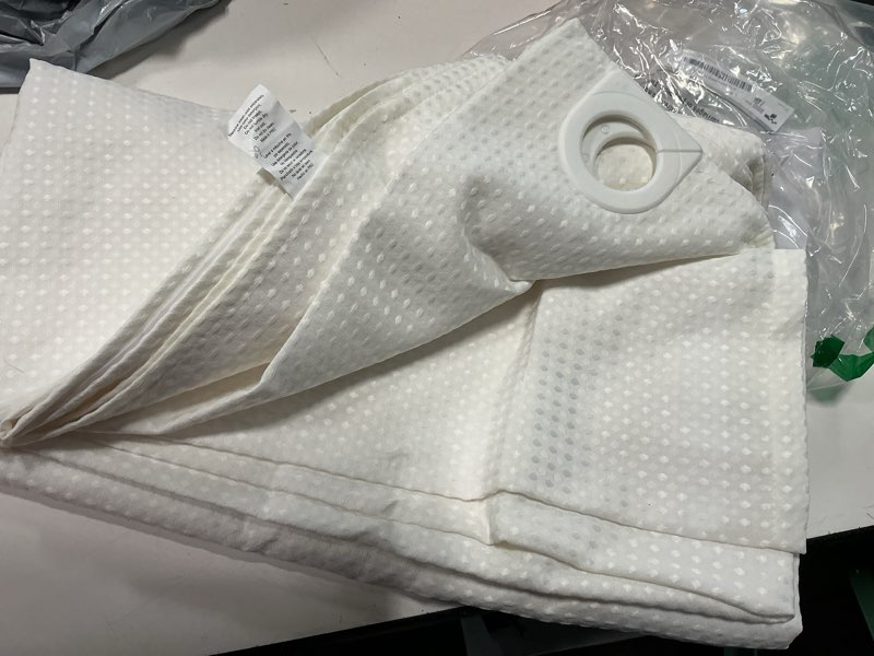 Condition photo showing Good Condition for inhousolu no hook shower curtain with removable snap-in liner, waffle weave 230 gsm polyester, weighted hem, water repellent washable, 72 x 72 inch, white white 72"w x 72"l (pack of 1)