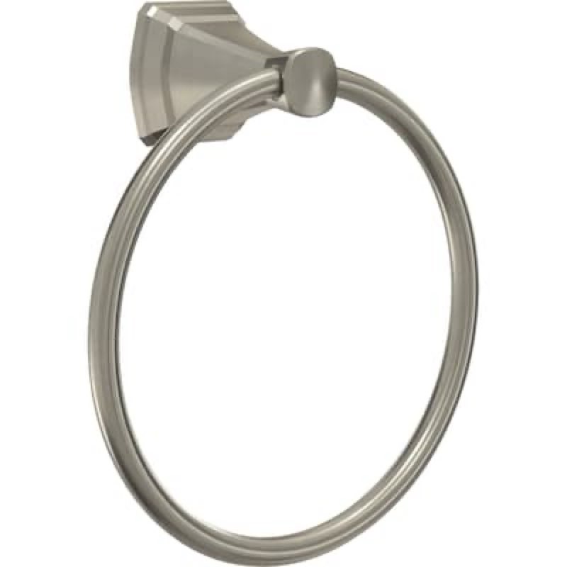 delta flynn brushed nickel wall mount single towel ring