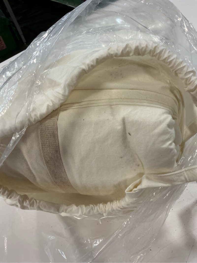 Condition photo showing As Is for organic brushed cotton duvet cover set, king, ivory