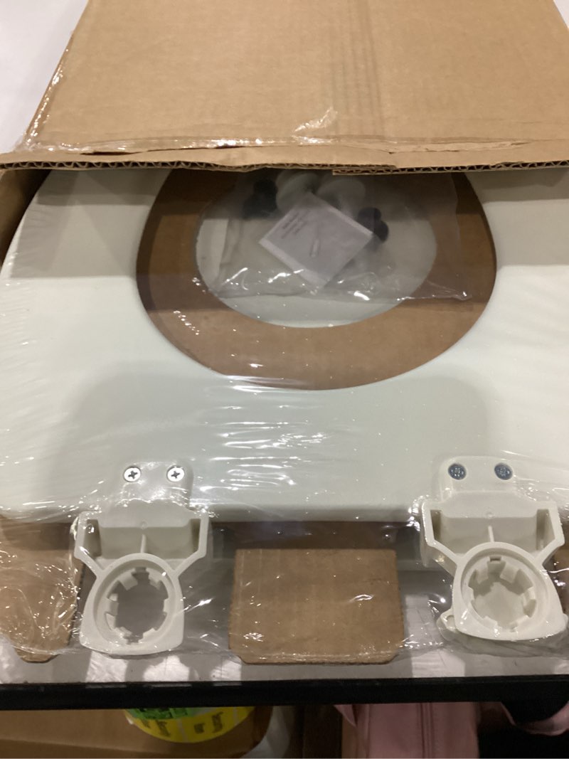 Condition photo showing New/Like New for bemis 1500ec durable wood toilet seat with easy clean hinges, made in usa, elongated, biscuit biscuit elongated