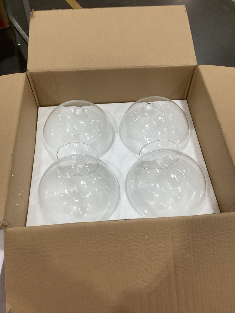 Condition photo showing Good Condition for 4 pack fixture replacement globe shade 8 inch diameter e26 base 1-5/8 inch fitter round glass globe lampshade cover for pendant wall sconce chandelier vanity light (clear) 4 clear