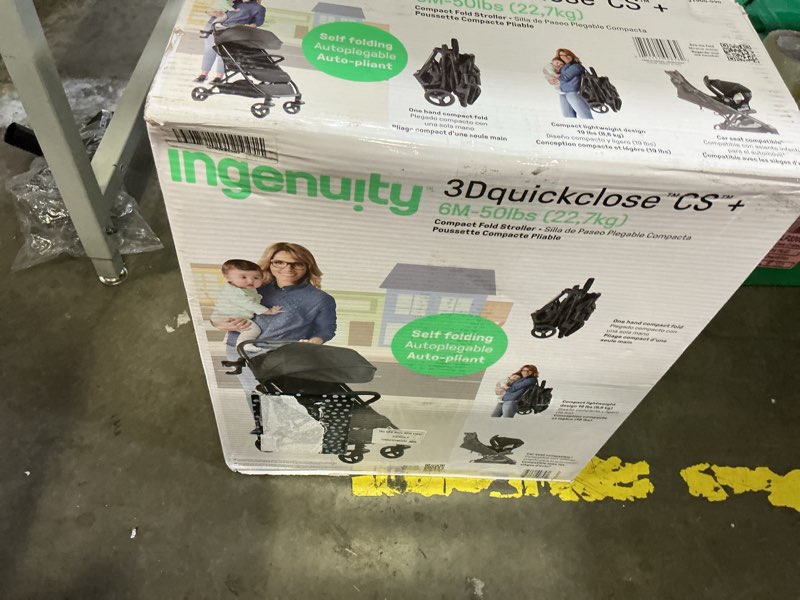 Condition photo showing New/Like New for ingenuity 3dquickclose cs+ compact fold stroller – lightweight stroller with oversized canopy, extra-large storage and compact fold, black